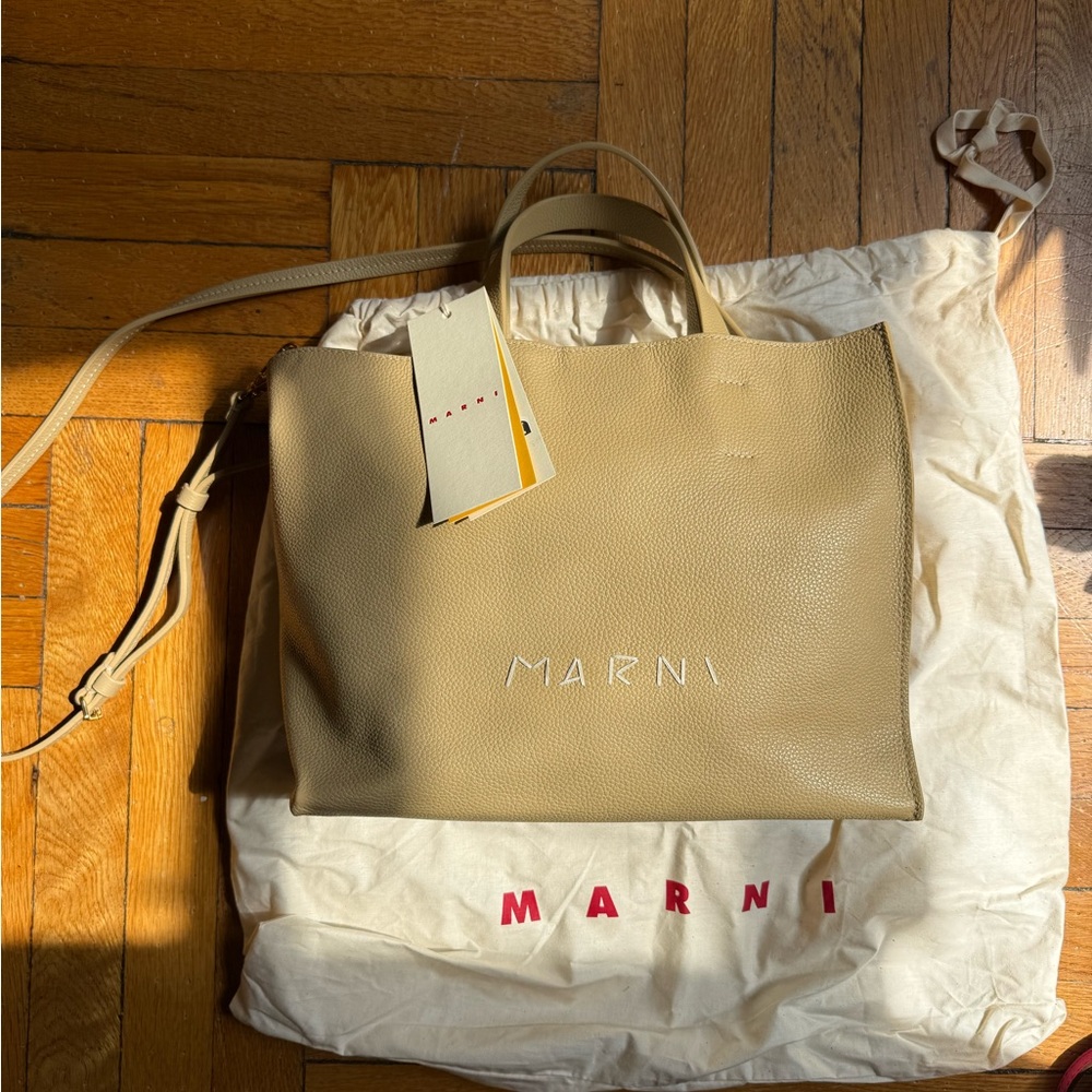 Marni Museo Soft Tote Bag - Beige Leather - New, Unused